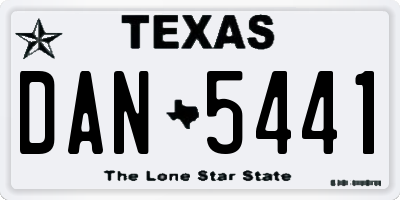 TX license plate DAN5441