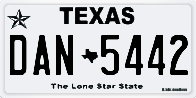 TX license plate DAN5442