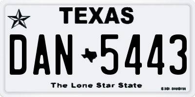 TX license plate DAN5443