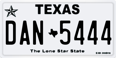 TX license plate DAN5444