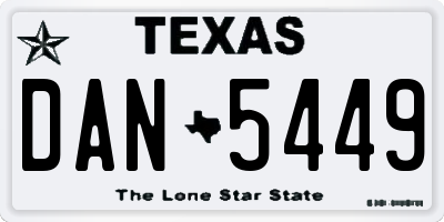 TX license plate DAN5449