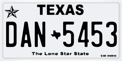 TX license plate DAN5453
