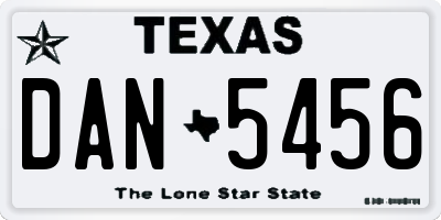 TX license plate DAN5456