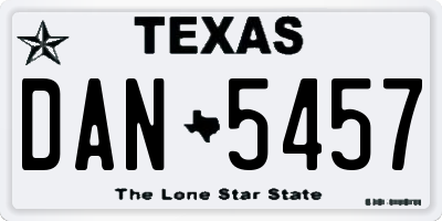TX license plate DAN5457