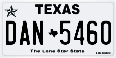 TX license plate DAN5460
