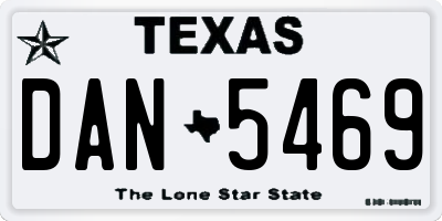 TX license plate DAN5469