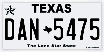 TX license plate DAN5475