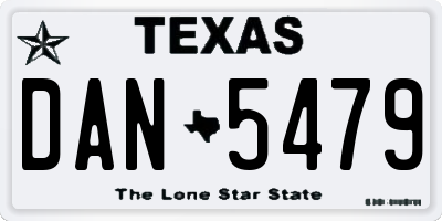 TX license plate DAN5479