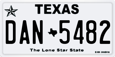 TX license plate DAN5482