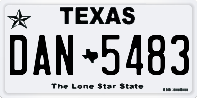 TX license plate DAN5483