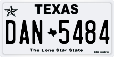TX license plate DAN5484