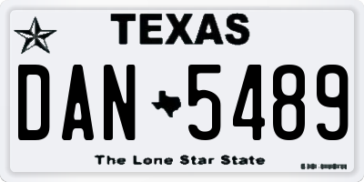 TX license plate DAN5489