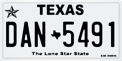 TX license plate DAN5491