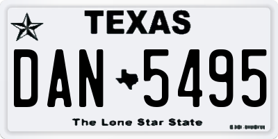 TX license plate DAN5495