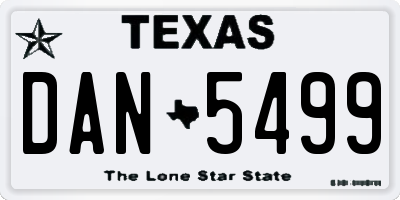 TX license plate DAN5499