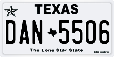 TX license plate DAN5506