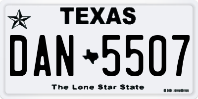 TX license plate DAN5507