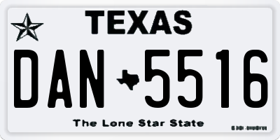 TX license plate DAN5516