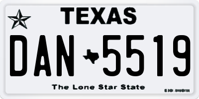 TX license plate DAN5519