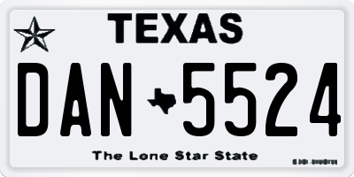 TX license plate DAN5524