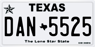 TX license plate DAN5525