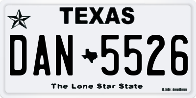 TX license plate DAN5526