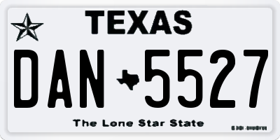 TX license plate DAN5527