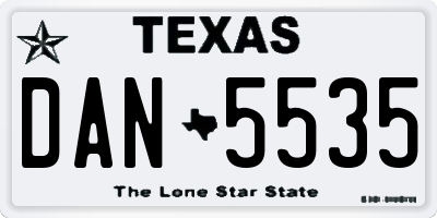 TX license plate DAN5535