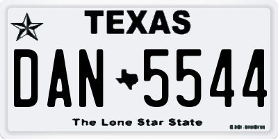 TX license plate DAN5544