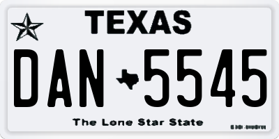 TX license plate DAN5545