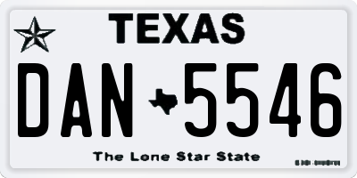 TX license plate DAN5546