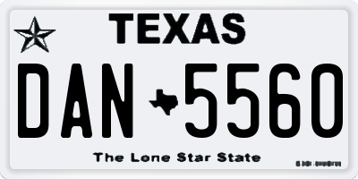 TX license plate DAN5560