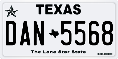 TX license plate DAN5568