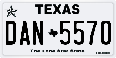 TX license plate DAN5570