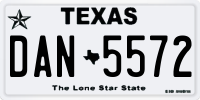 TX license plate DAN5572