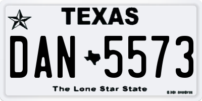 TX license plate DAN5573