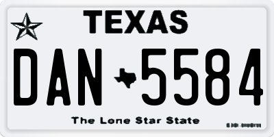TX license plate DAN5584