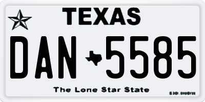 TX license plate DAN5585