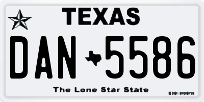 TX license plate DAN5586