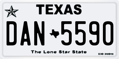 TX license plate DAN5590