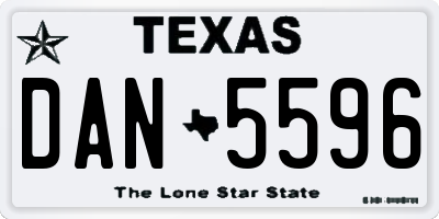 TX license plate DAN5596