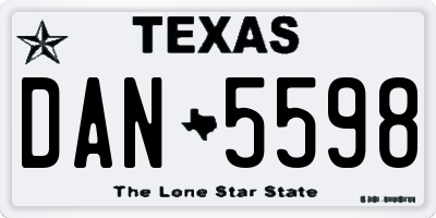 TX license plate DAN5598