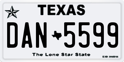 TX license plate DAN5599