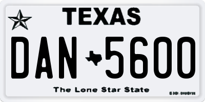 TX license plate DAN5600