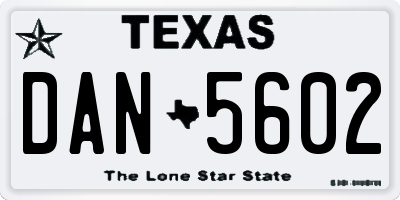 TX license plate DAN5602