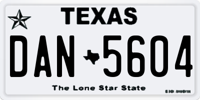TX license plate DAN5604
