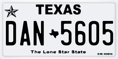 TX license plate DAN5605