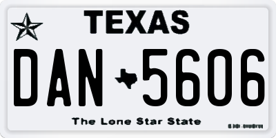 TX license plate DAN5606