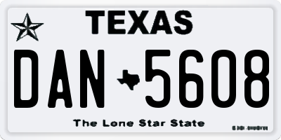 TX license plate DAN5608