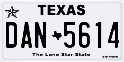 TX license plate DAN5614